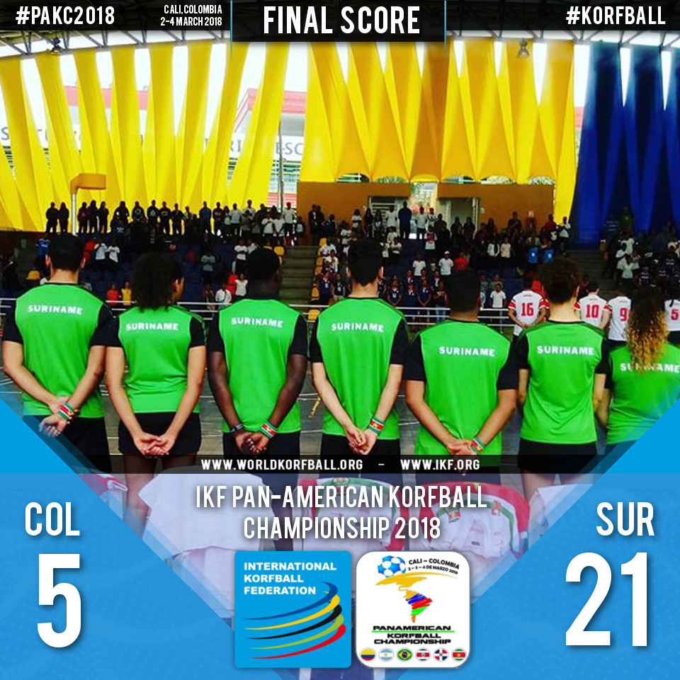 Hosts and the runners-up four years ago Colombia were the first team to be shocked by Suriname ©IKF