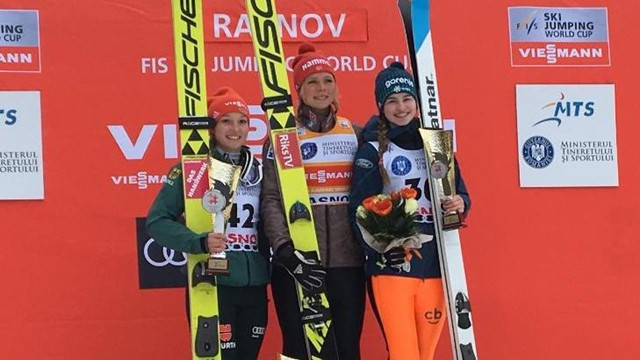 Olympic champion Maren Lundby of Norway continued her winning form ©FIS