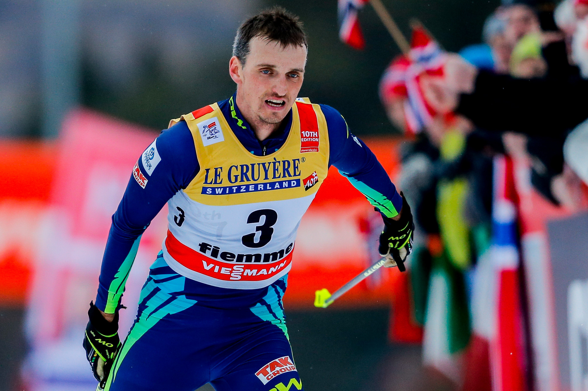 Kazakhstan's Alexey Poltoranin won the men's 15km at the FIS Cross-Country World Cup in Lahti ©Getty Images
