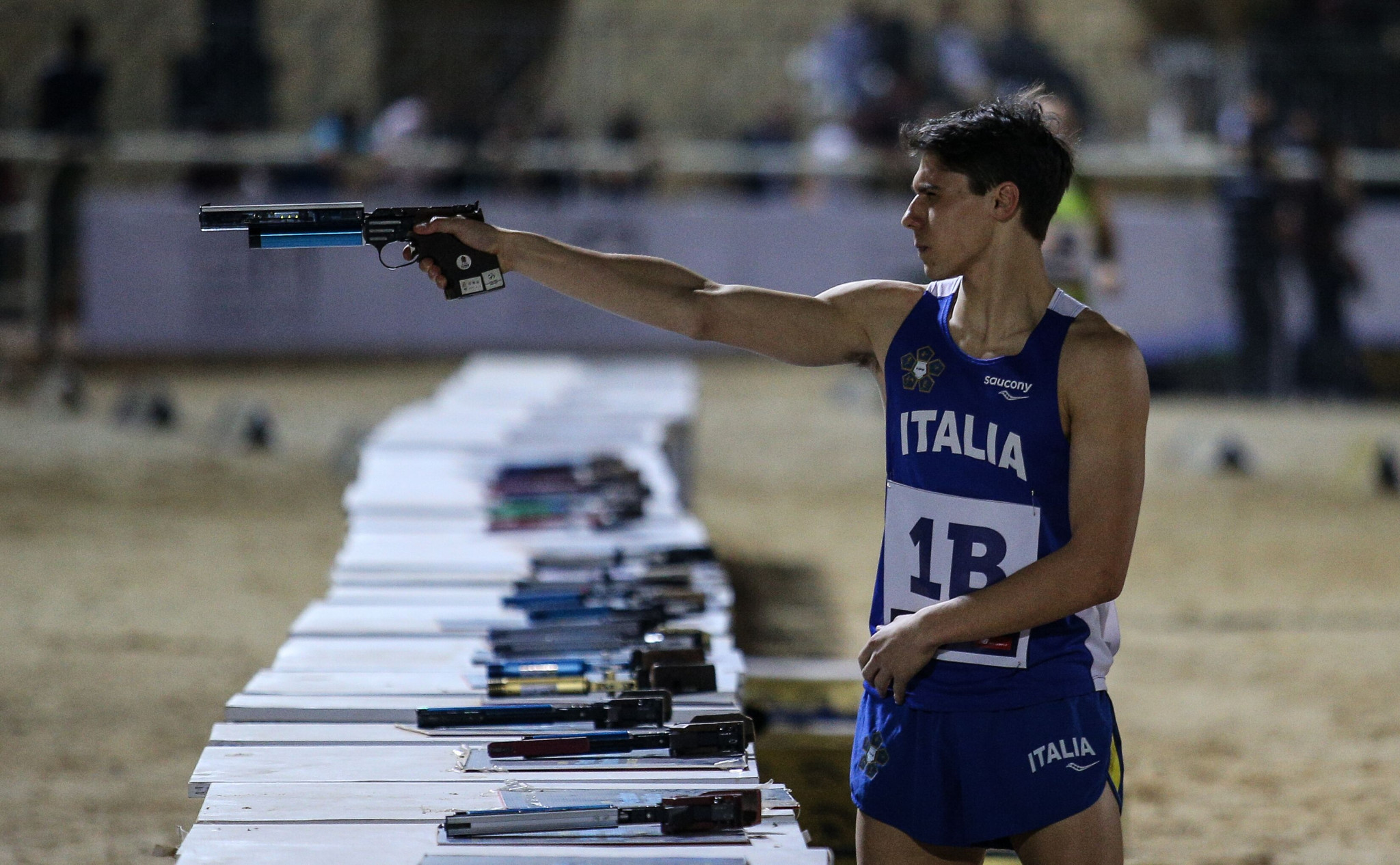 Gianluca Micozzi's gold medal in the mixed relay at the UIPM World Cup in Cairo, alongside Gloria Tocchi, represented a breakthrough at senior level for the Italian youngster ©UIPM 