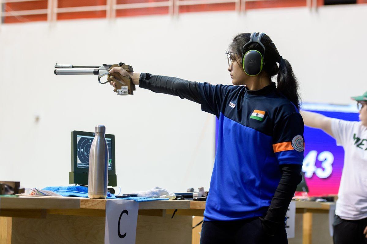 Manu Bhaker claimed Indian gold in the ISSF World Cup event ©ISSF