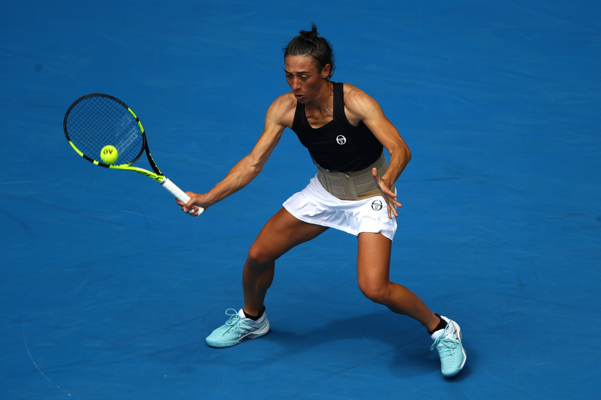 Italian Francesca Schiavone was the highest-profile casualty as the women's qualifying round got underway ©Getty Images