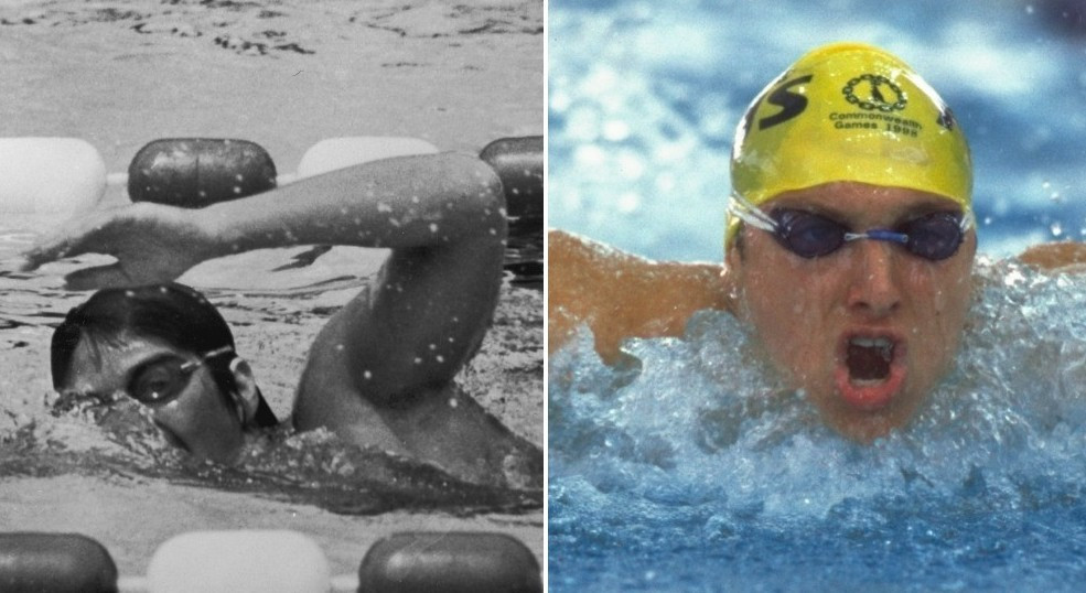 Dawn Fraser, left, and Ian Thorpe, right, won four Commonwealth Games gold medals at Perth 1962 and Kuala Lumpur 1998 respectively ©Getty Images