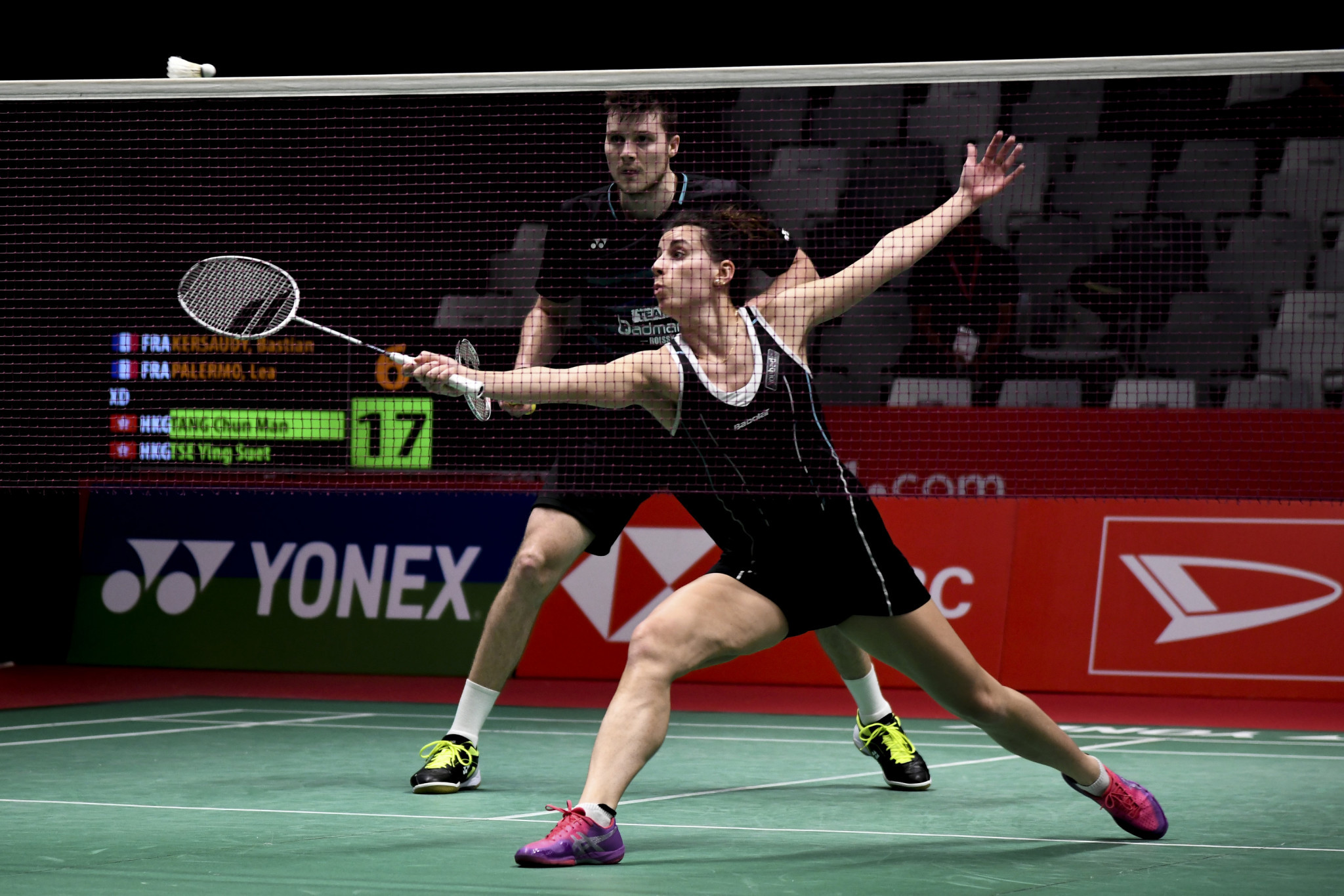 Mixed doubles top seeds Tang Chun Man and Tse Ying Suet of Hong Kong survived a scare as they fought back from a game down to beat Germany's Mark Lamsfuss and Isabel Herttrich ©Getty Images