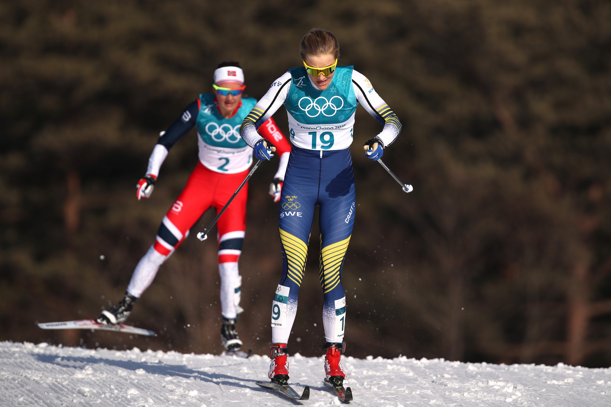 Sweden's Stina Nilsson can mathematically still catch the Norwegian but is likely to finish the sprint season in second place ©Getty Images