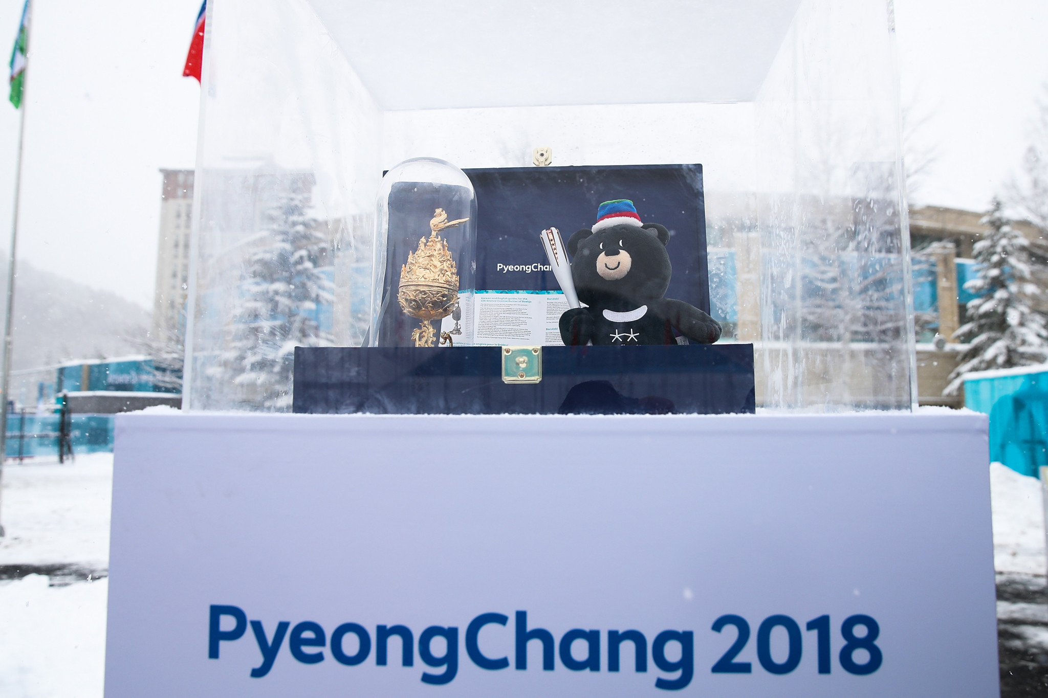 Pyeongchang 2018 Paralympic mascot Bandabi has been on display at the Athletes' Village ahead of the start of the Games ©Getty Images