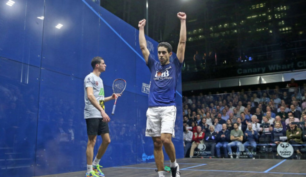 Tarek Momen came from behind to win the second semi-final ©PSA