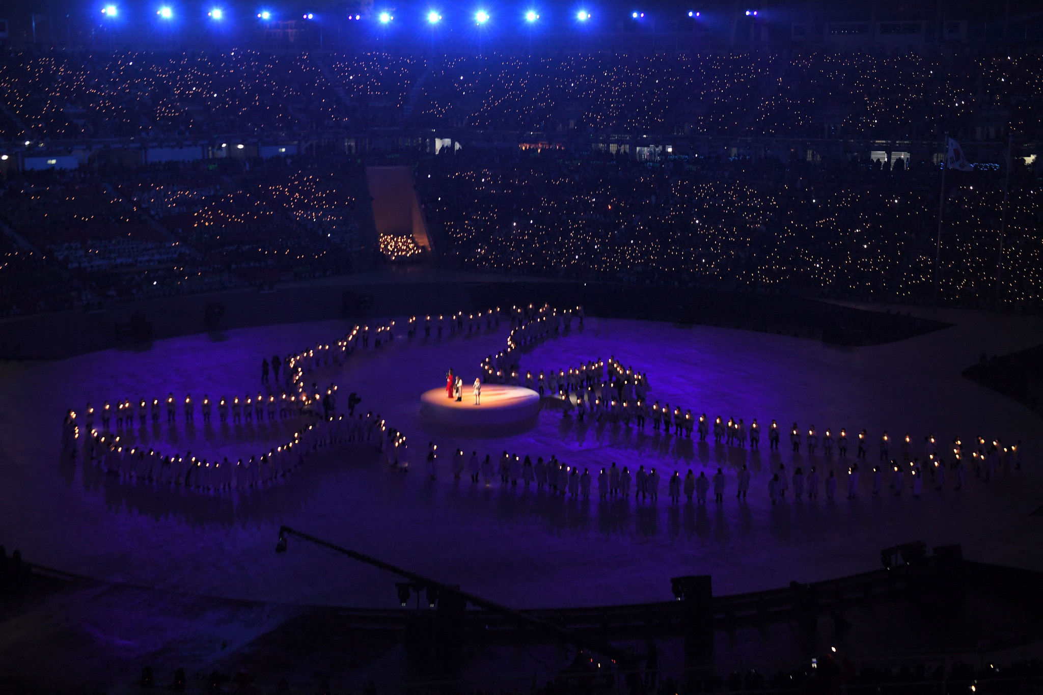 KT's 5G technology controlled the LED lights on a giant peace dove at the Opening Ceremony f the Winter Olympic Games in Pyeongchang last month ©Getty Images