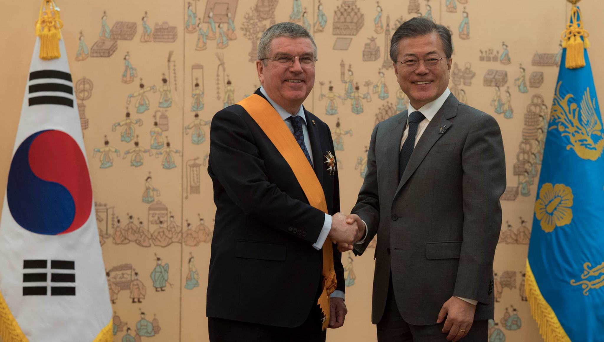 International Olympic Committee head Thomas Bach has received a state medal from South Korean President Moon Jae-in for his contribution to the Pyeongchang 2018 Winter Olympic Games ©IOC