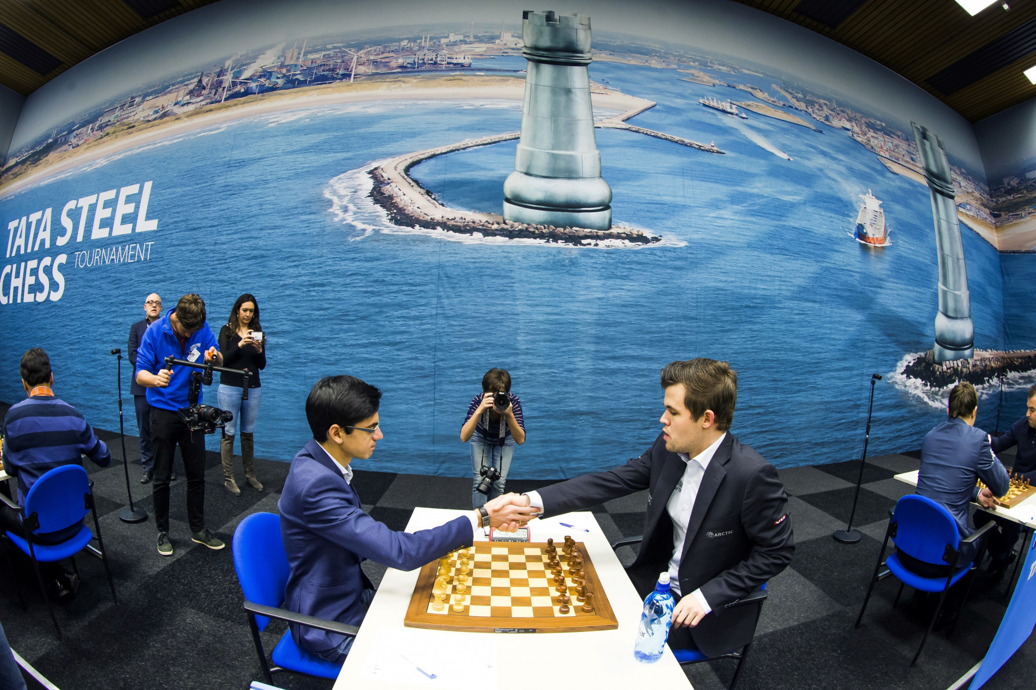 The hunt is on to find the next challenger to world chess champion Magnus Carlsen, pictured, right, earlier this year ©Getty Images
